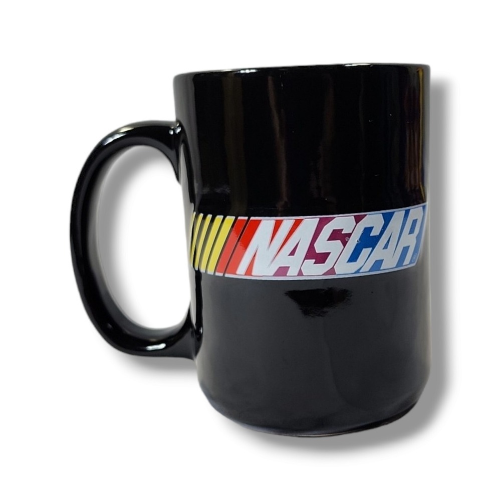 NASCAR‎ Raised Logo Black 12oz Coffee Mug Cup Vintage